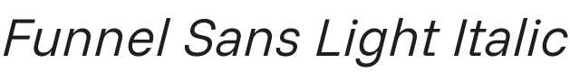 Funnel Sans Light Italic Font Preview
