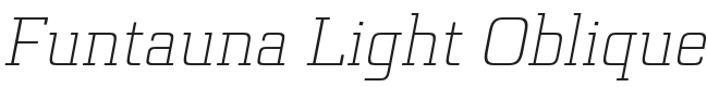 Funtauna Light Oblique Font Preview