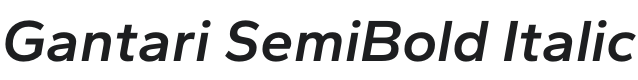 Gantari SemiBold Italic Font Preview
