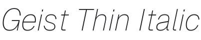 Geist Thin Italic Font Preview