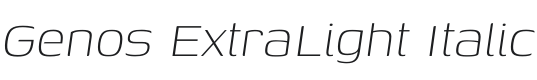 Genos ExtraLight Italic Font Preview