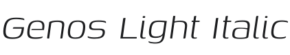 Genos Light Italic Font Preview