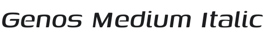 Genos Medium Italic Font Preview