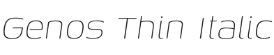 Genos Thin Italic Font Preview