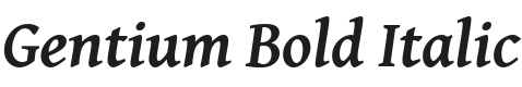 Gentium Bold Italic Font Preview