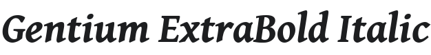 Gentium ExtraBold Italic Font Preview