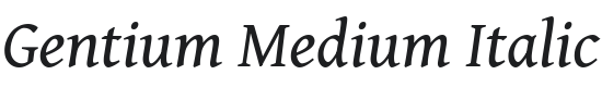 Gentium Medium Italic Font Preview