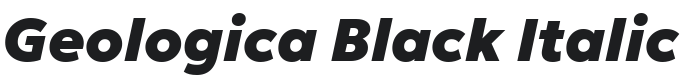 Geologica Black Italic Font Preview