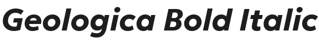 Geologica Bold Italic Font Preview