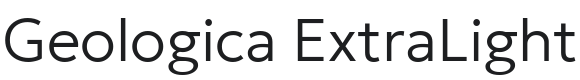 Geologica ExtraLight Font Preview