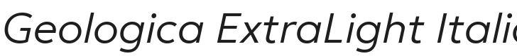 Geologica ExtraLight Italic Font Preview