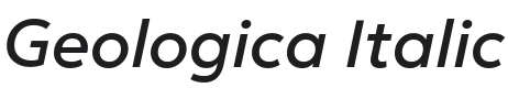 Geologica Italic Font Preview