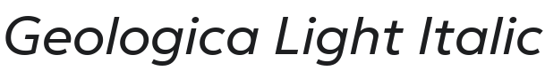 Geologica Light Italic Font Preview
