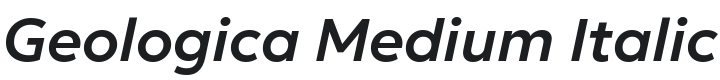 Geologica Medium Italic Font Preview