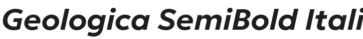 Geologica SemiBold Italic Font Preview