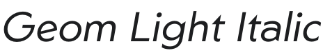 Geom Light Italic Font Preview
