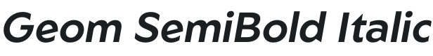 Geom SemiBold Italic Font Preview