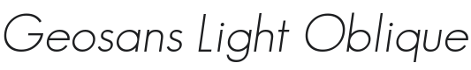 Geosans Light Oblique Font Preview