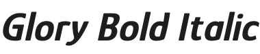 Glory Bold Italic Font Preview