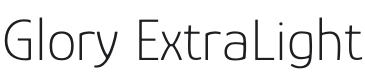 Glory ExtraLight Font Preview
