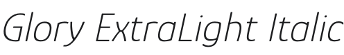 Glory ExtraLight Italic Font Preview