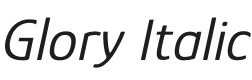 Glory Italic Font Preview