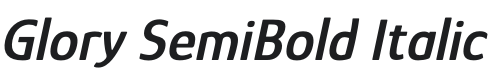 Glory SemiBold Italic Font Preview