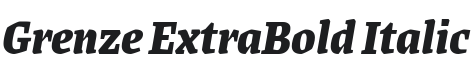 Grenze ExtraBold Italic Font Preview