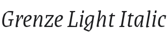 Grenze Light Italic Font Preview