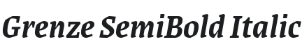 Grenze SemiBold Italic Font Preview