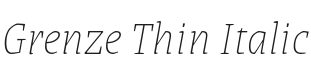 Grenze Thin Italic Font Preview
