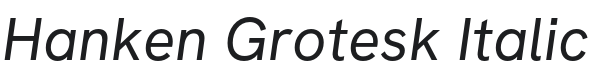 Hanken Grotesk Italic Font Preview