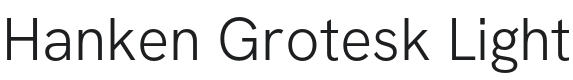 Hanken Grotesk Light Font Preview