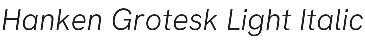 Hanken Grotesk Light Italic Font Preview