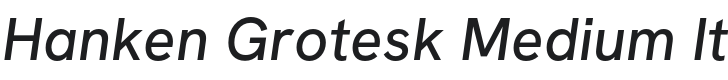 Hanken Grotesk Medium Italic Font Preview