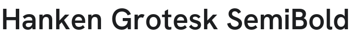 Hanken Grotesk SemiBold Font Preview