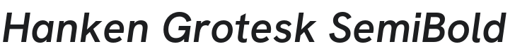 Hanken Grotesk SemiBold Italic Font Preview