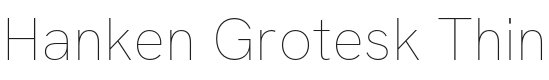 Hanken Grotesk Thin Font Preview