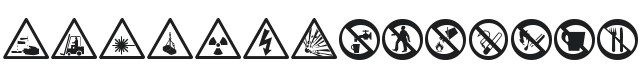 Hazard Signs Font Preview