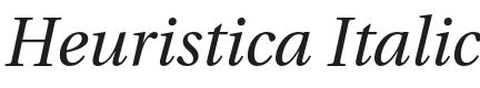 Heuristica Italic Font Preview