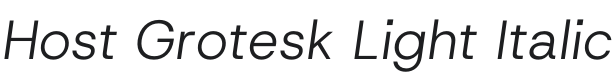 Host Grotesk Light Italic Font Preview