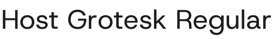 Host Grotesk Regular Font Preview