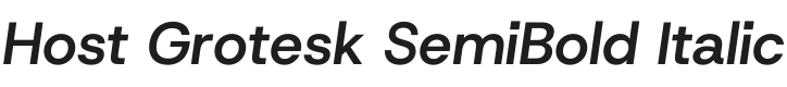 Host Grotesk SemiBold Italic Font Preview
