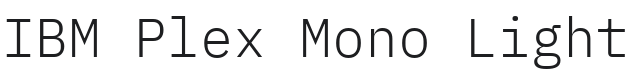 IBM Plex Mono Light Font Preview