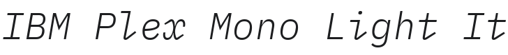 IBM Plex Mono Light Italic Font Preview