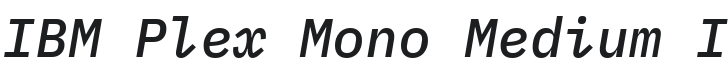 IBM Plex Mono Medium Italic Font Preview