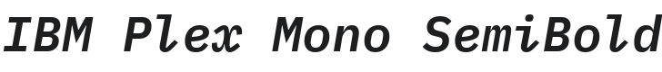 IBM Plex Mono SemiBold Italic Font Preview