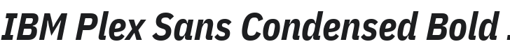 IBM Plex Sans Condensed Bold Italic Font Preview