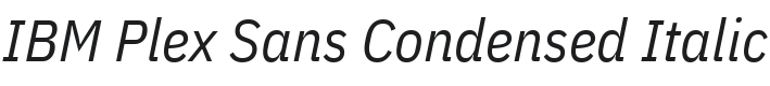 IBM Plex Sans Condensed Italic Font Preview