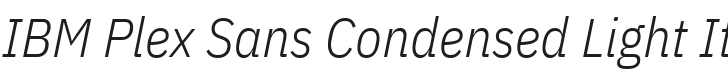 IBM Plex Sans Condensed Light Italic Font Preview